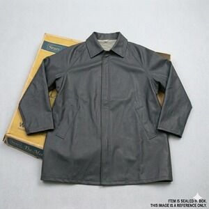 VINTAGE 70s Sears The Mens Store Gray Raincoat DEADSTOCK Sealed in Box Large NOS